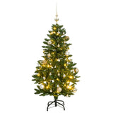 Vidaxl Kunstkerstboom med hengsler 150 lysdioder og julekuler 150 cm