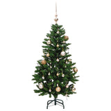 Vidaxl kunstkerstboom met scharnieren 150 led's en kerstballen 150 cm