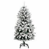 Vidaxl kunstkerstboom met scharnieren 150 led en kerstballen 120 cm