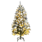 Vidaxl kunstkerstboom met scharnieren 150 led's en kerstballen 150 cm