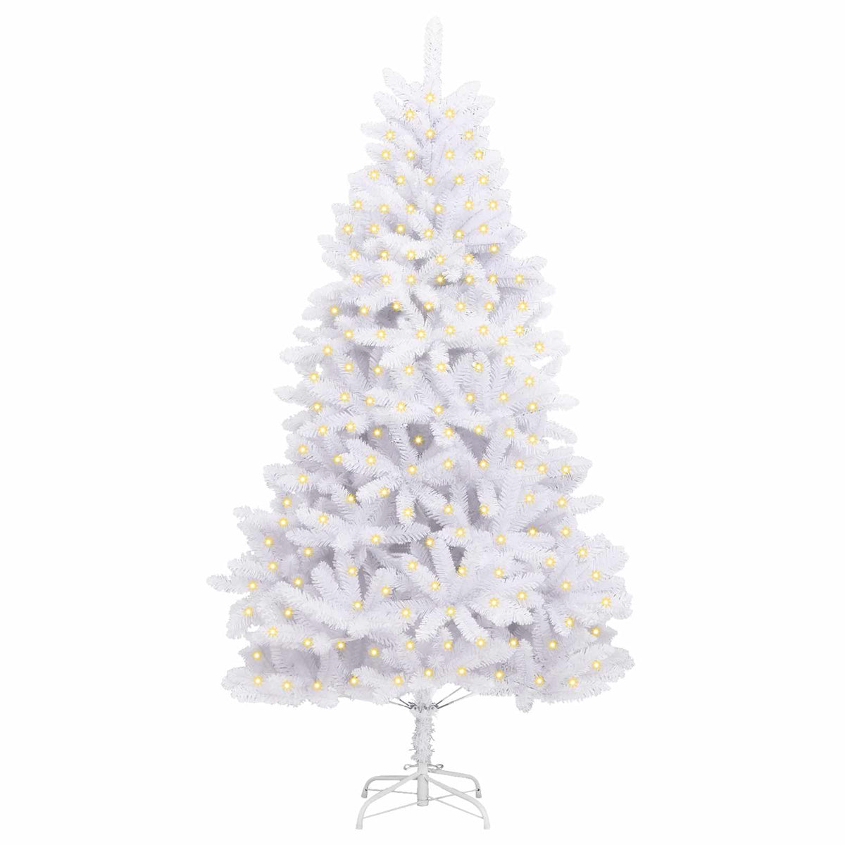 Vidaxl kunstkerstboom 300 led's pvc en staal wit
