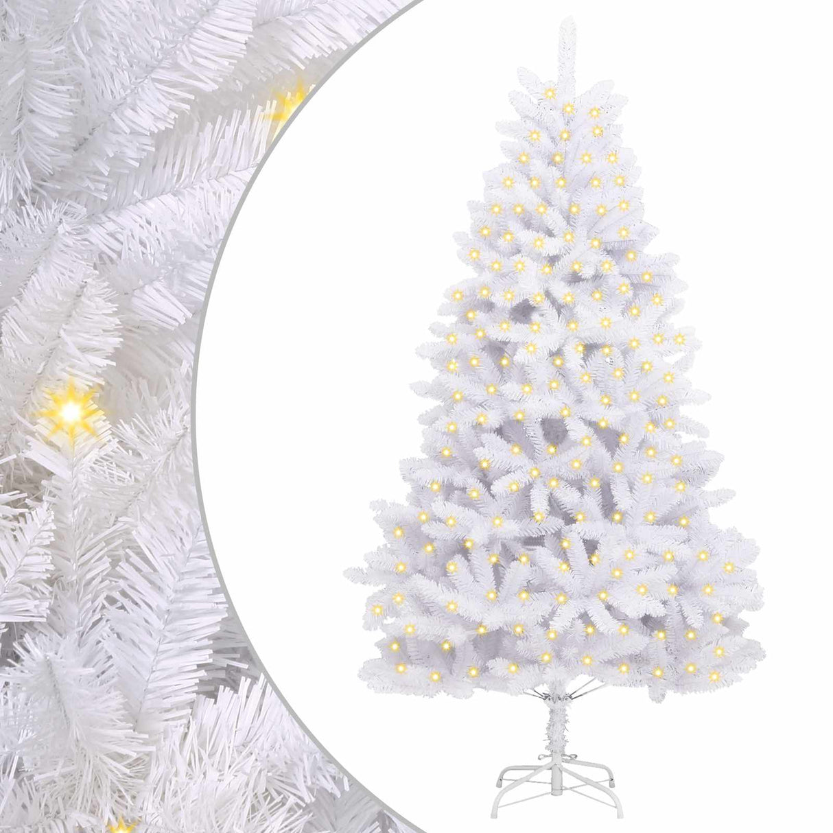 Vidaxl kunstkerstboom met 300 led wit 210 cm pvc en metaal