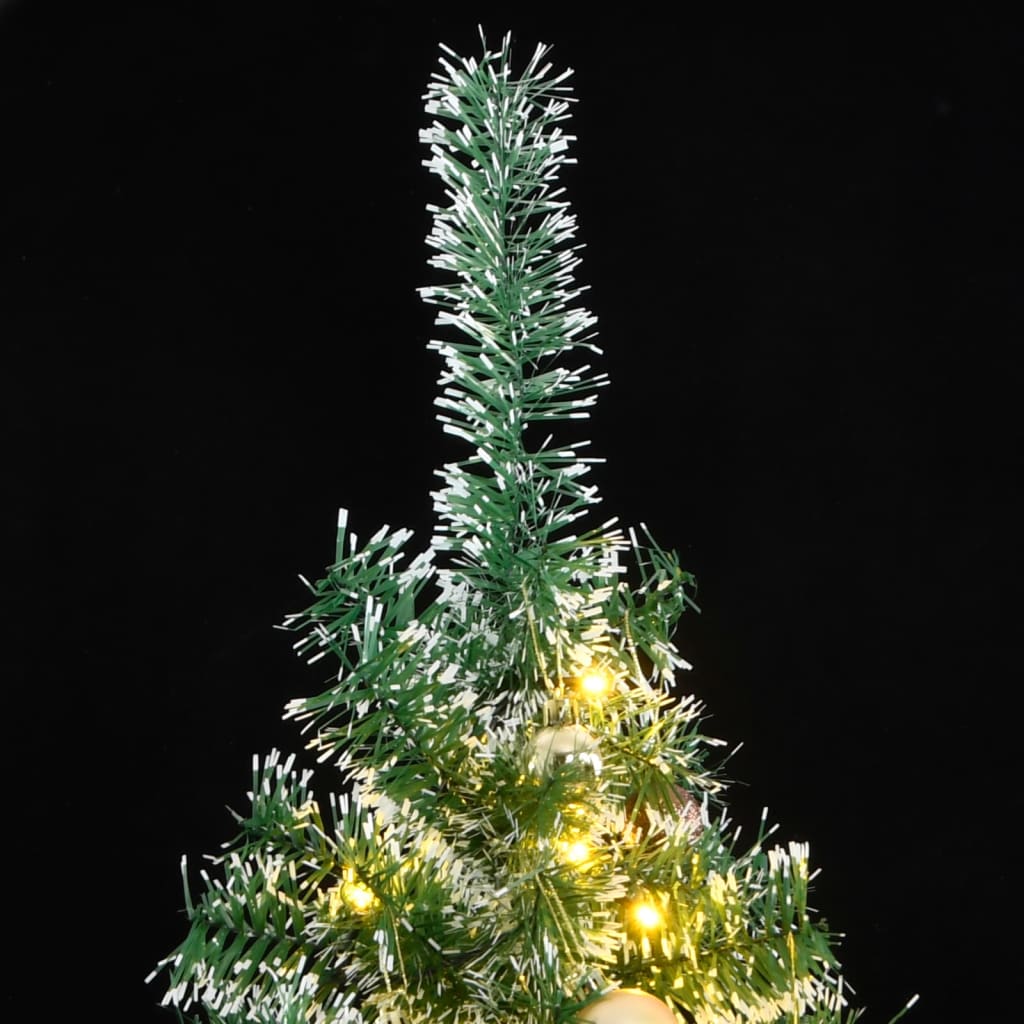 Vidaxl Kunstkerstboom con 300 leds bolas de Navidad y nieve de 210 cm