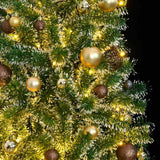 Vidaxl kunstkerstboom met 300 led's kerstballen en sneeuw 210 cm