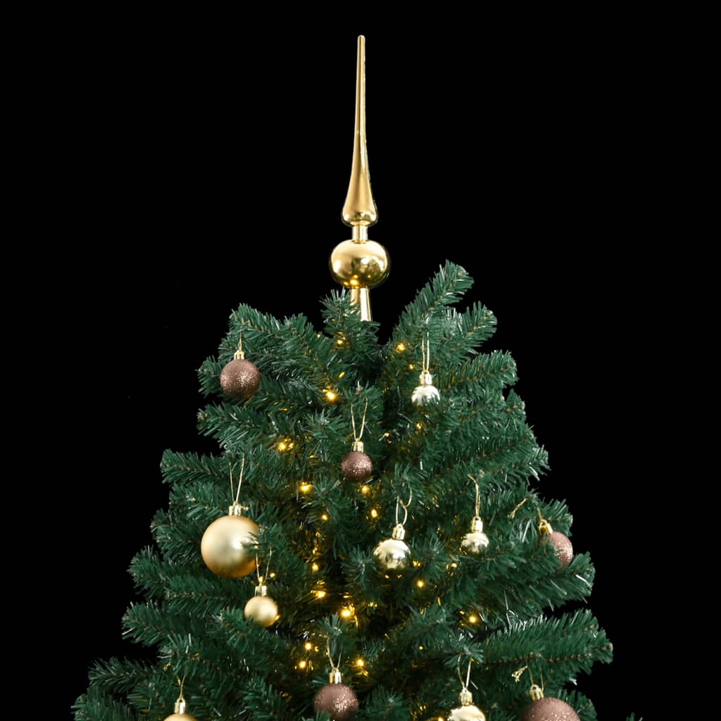 VidaXL Kunstkerstboom met scharnieren 300 LED's en kerstballen 240 cm