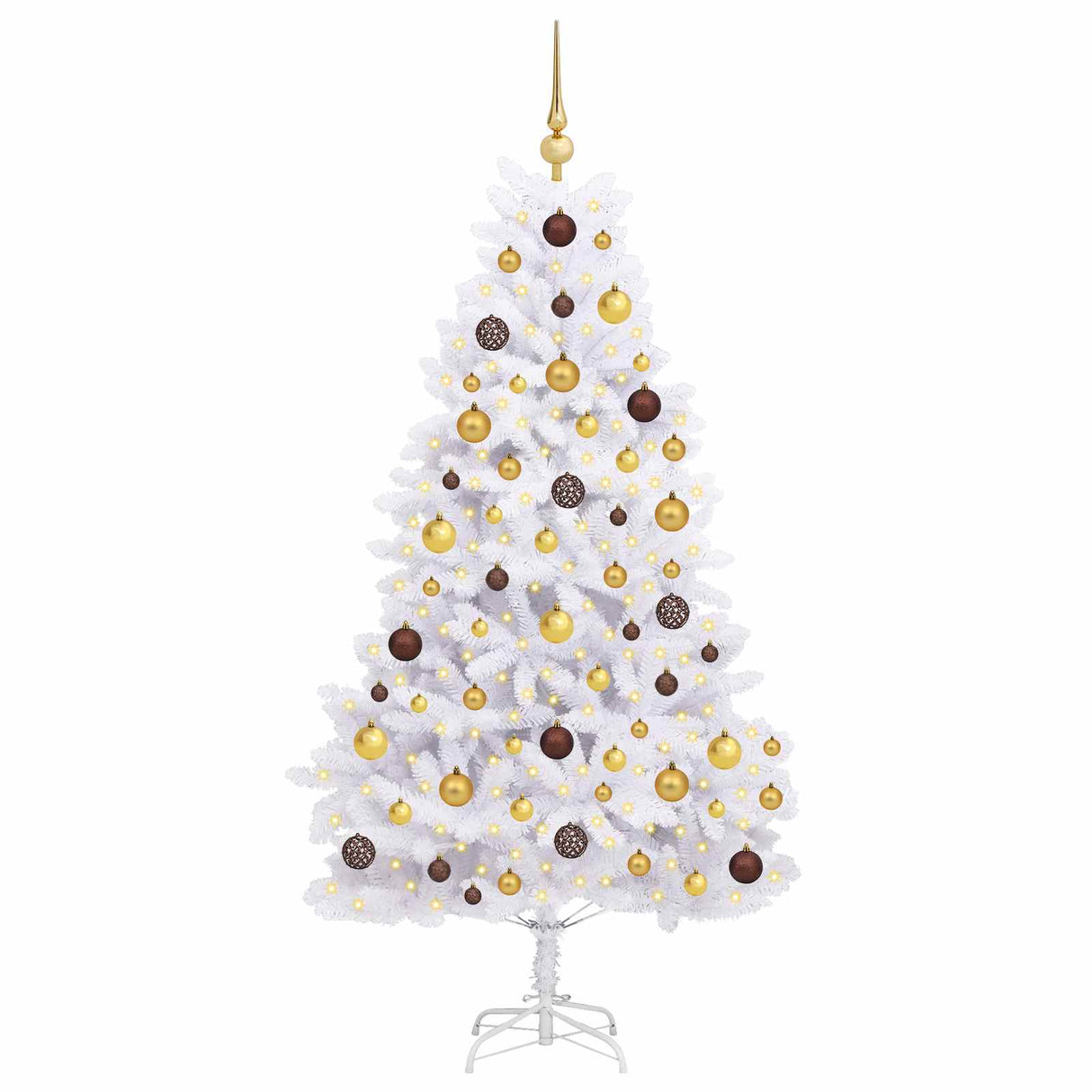 Vidaxl kunstkerstboom wit 90 x 90 x 180 cm pvc en metaal