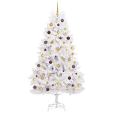 Vidaxl kunstkerstboom wit 106 x 106 x 210 cm pvc en metaal