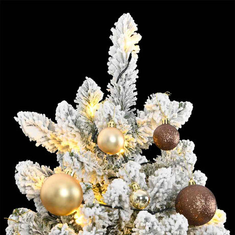 Vidaxl kunstkerstboom met scharnieren 300 led's en kerstballen 270 cm