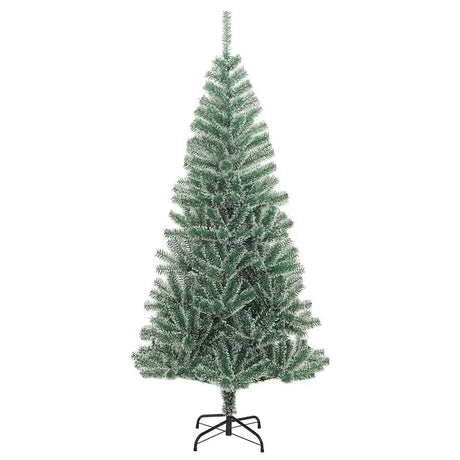Vidaxl kunstkerstboom met 300 led's kerstballen en sneeuw 210 cm