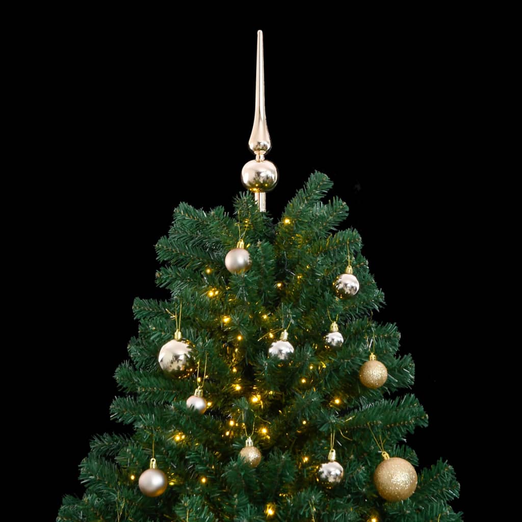 VidaXL Kunstkerstboom with hinges 300 LEDs and Christmas balls 180 cm