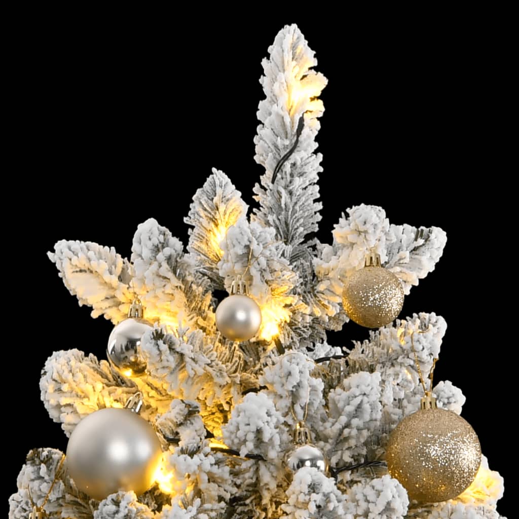 VidaXL Kunstkerstboom met scharnieren 300 LED's en kerstballen 180 cm