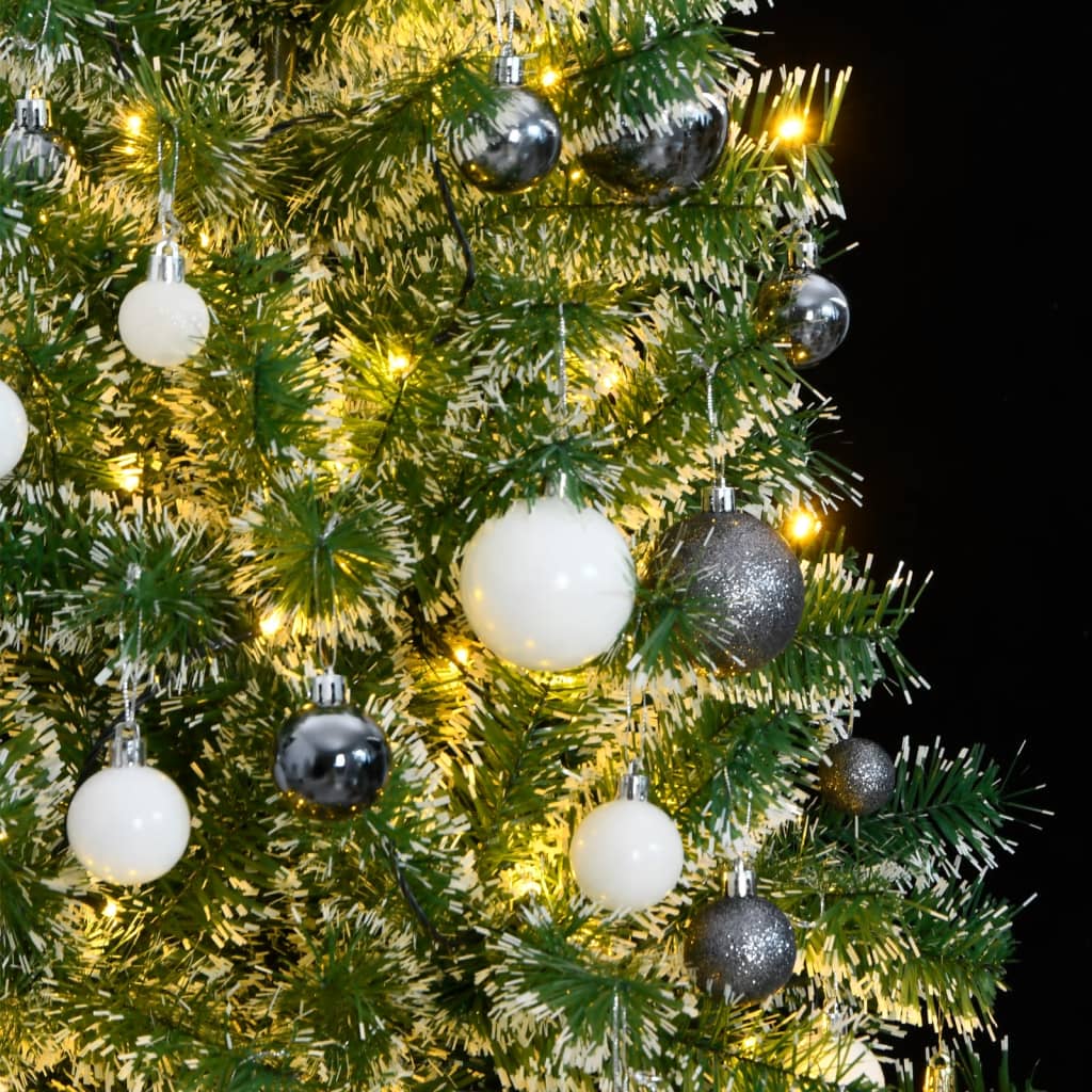 VIDAXL KUNSTKERSTBOOM mit 300 LEDs Weihnachtsbällen und Schnee 180 cm