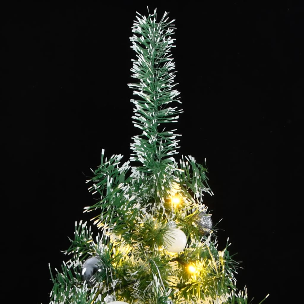 Vidaxl Kunstkerstboom con 300 leds bolas de Navidad y nieve de 210 cm