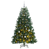 VidaXL Kunstkerstboom with hinges 300 LEDs and Christmas balls 180 cm