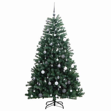 Vidaxl kunstkerstboom met scharnieren 300 led's en kerstballen 240 cm