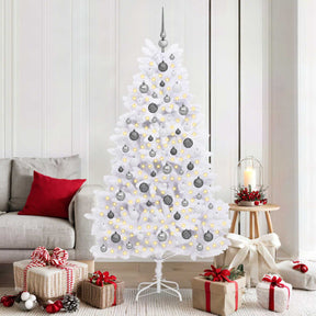 Vidaxl kunstkerstboom 180 cm pvc en staal wit