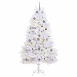 Vidaxl kunstkerstboom wit 120 x 120 x 240 cm pvc en metaal