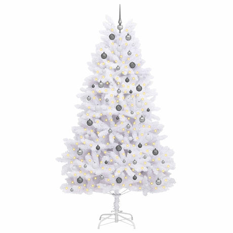 Vidaxl kunstkerstboom 240 cm pvc en staal wit