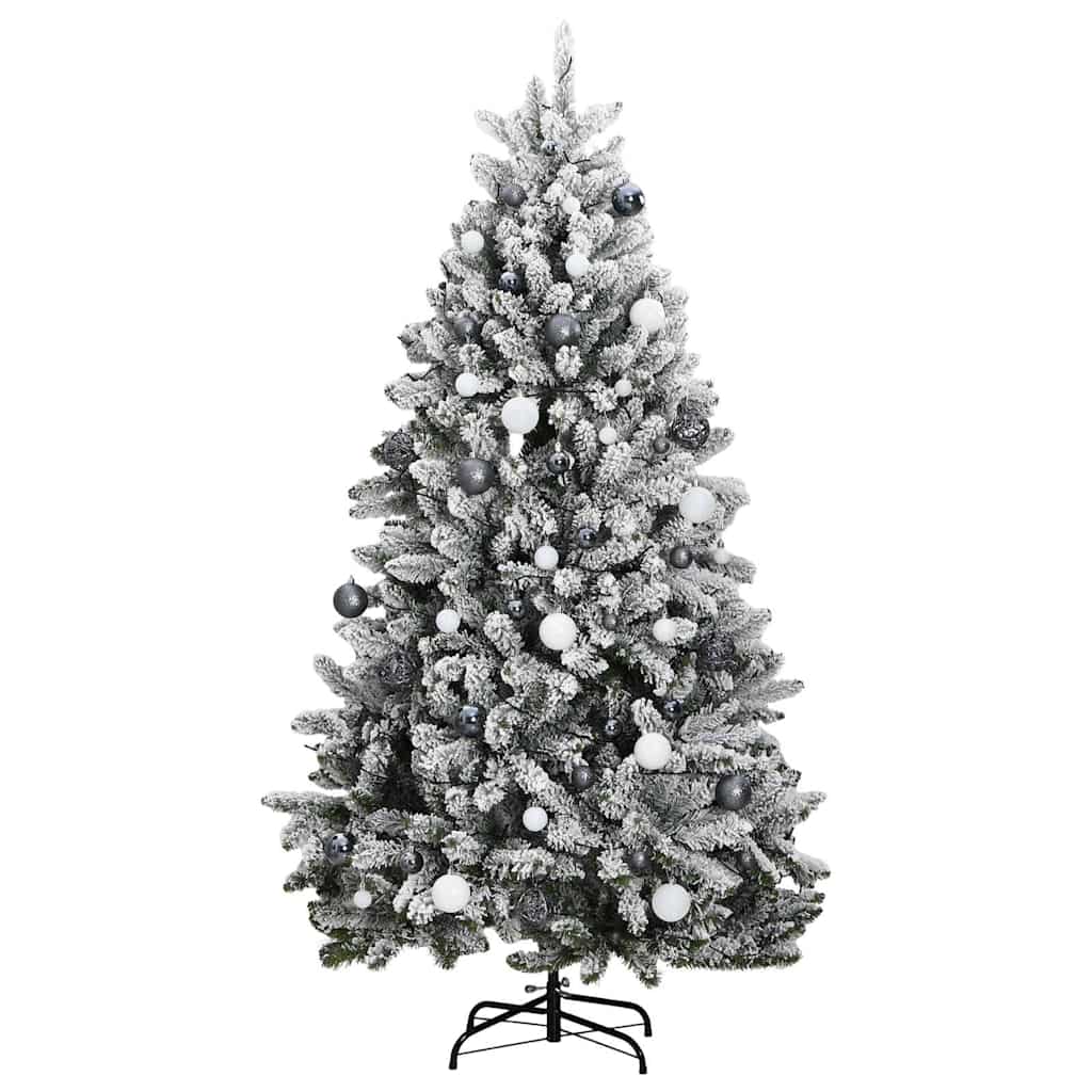 Vidaxl kunstkerstboom met scharnieren 300 led's en kerstballen 180 cm