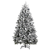 Vidaxl kunstkerstboom met scharnieren 300 led's en kerstballen 180 cm