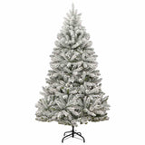 Vidaxl kunstkerstboom met scharnieren 300 led's en kerstballen 180 cm