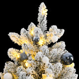 Vidaxl kunstkerstboom met scharnieren 300 led's en kerstballen 210 cm