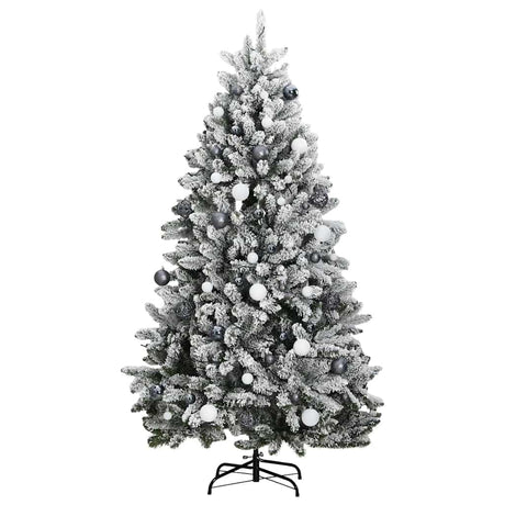 Vidaxl kunstkerstboom met scharnieren 300 led's en kerstballen 240 cm