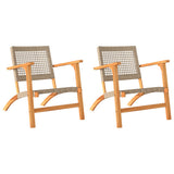 Vidaxl tuinstoelen 2 st poly rattan en acaciahout beige