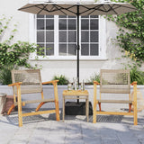 Vidaxl tuinstoelen 2 st poly rattan en acaciahout beige