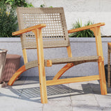 Vidaxl tuinstoelen 2 st poly rattan en acaciahout beige