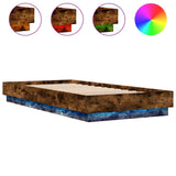 Vidaxl bedframe met led-verlichting gerookt eikenkleurig 100x200 cm
