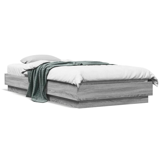 Vidaxl bedframe met led-verlichting grijs sonoma eikenkleur 100x200 cm