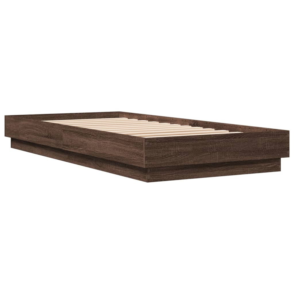 Vidaxl bedframe met led-verlichting bruin eikenkleurig 90x200 cm