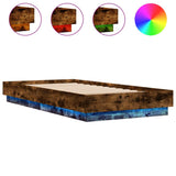 Vidaxl bedframe met led-verlichting gerookt eikenkleurig 90x190 cm