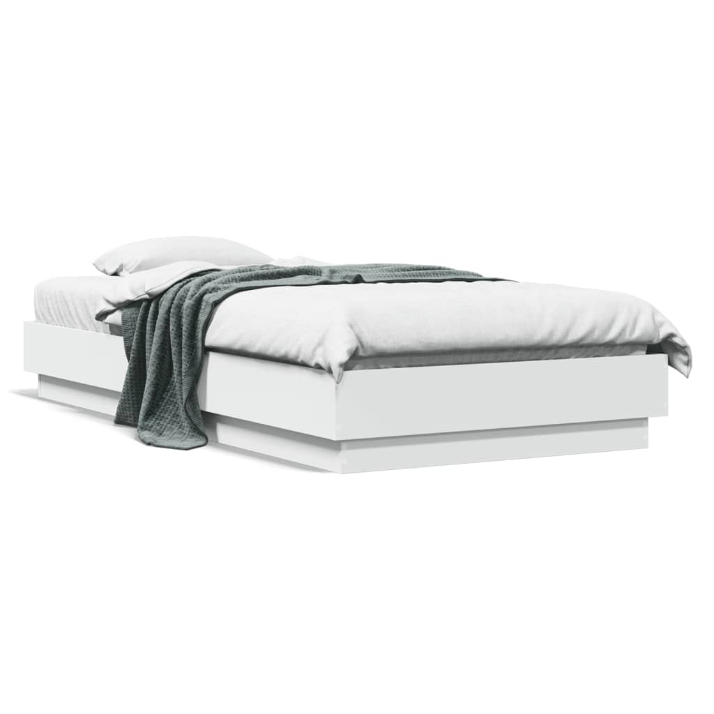 Vidaxl bedframe met led-verlichting wit 75x190 cm
