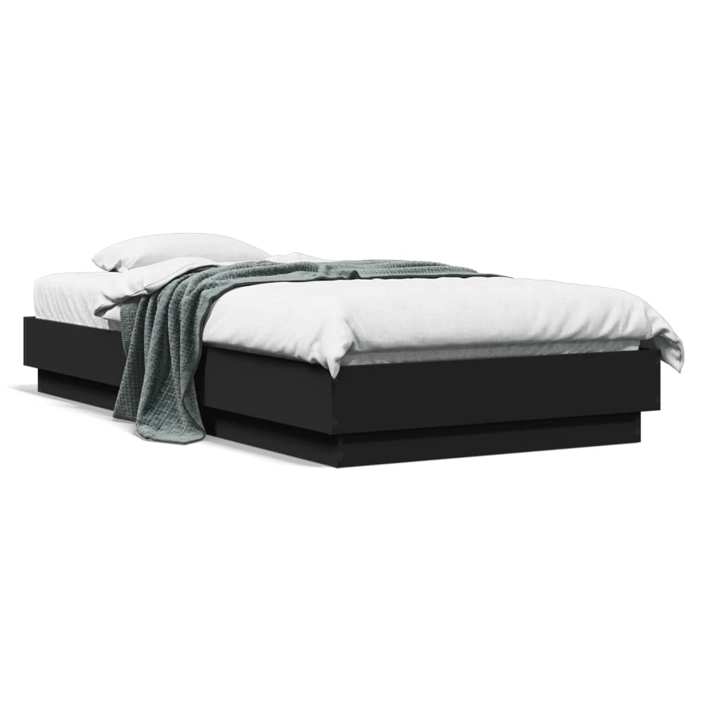 Vidaxl bedframe met led-verlichting zwart 75x190 cm