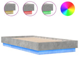 Vidaxl bedframe met led-verlichting betongrijs 75x190 cm