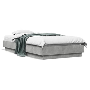 Vidaxl bedframe met led-verlichting betongrijs 75x190 cm