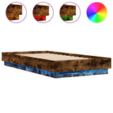 Vidaxl bedframe met led-verlichting gerookt eikenkleurig 75x190 cm