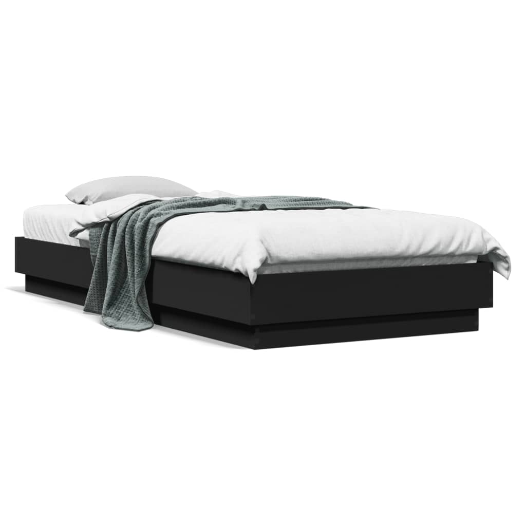 Vidaxl bedframe bewerkt hout zwart 100x200 cm