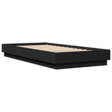 Vidaxl bedframe bewerkt hout zwart 100x200 cm