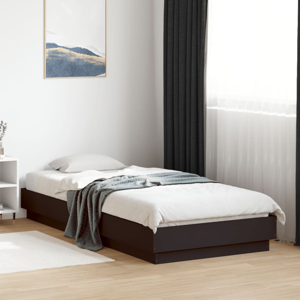 Vidaxl bedframe bewerkt hout zwart 100x200 cm