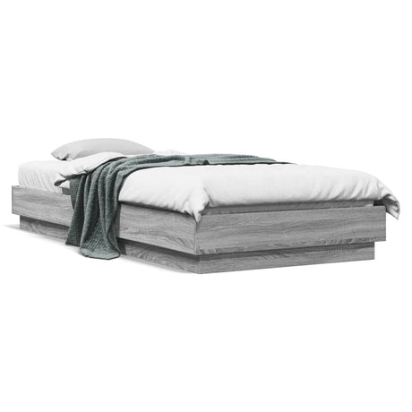 Vidaxl bedframe bewerkt hout grijs sonoma eikenkleurig 90x200 cm