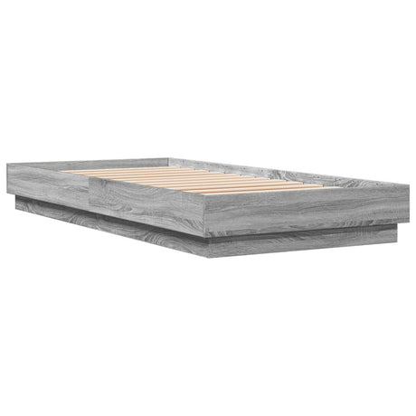 Vidaxl bedframe bewerkt hout grijs sonoma eikenkleurig 90x200 cm