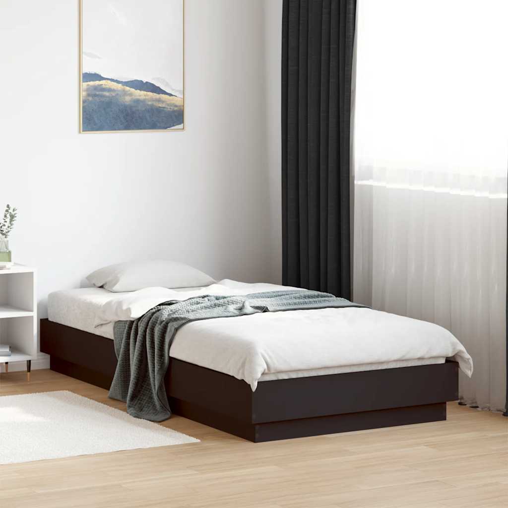 Vidaxl bedframe bewerkt hout zwart 90x190 cm