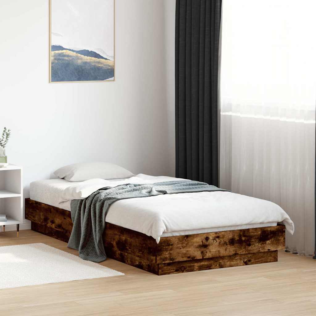 Vidaxl bedframe zonder matras hout gerookt eikenkleurig 90x190 cm