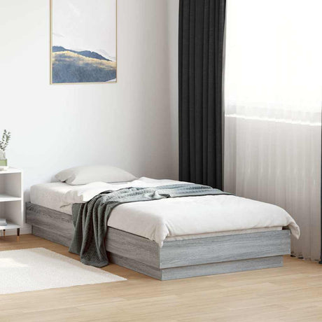 Vidaxl bedframe bewerkt hout grijs sonoma eikenkleurig 90x190 cm
