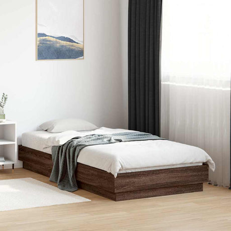 Vidaxl bedframe zonder matras bewerkt hout bruin eikenkleur 90x190 cm