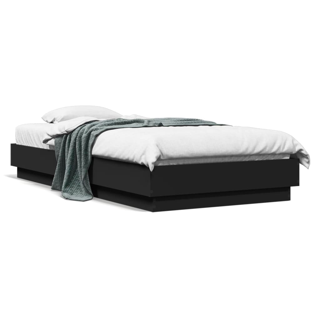 Vidaxl bedframe bewerkt hout zwart 75x190 cm
