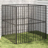 Vidaxl chien Kennel 4 panneaux Poudre-Coated Steel Black